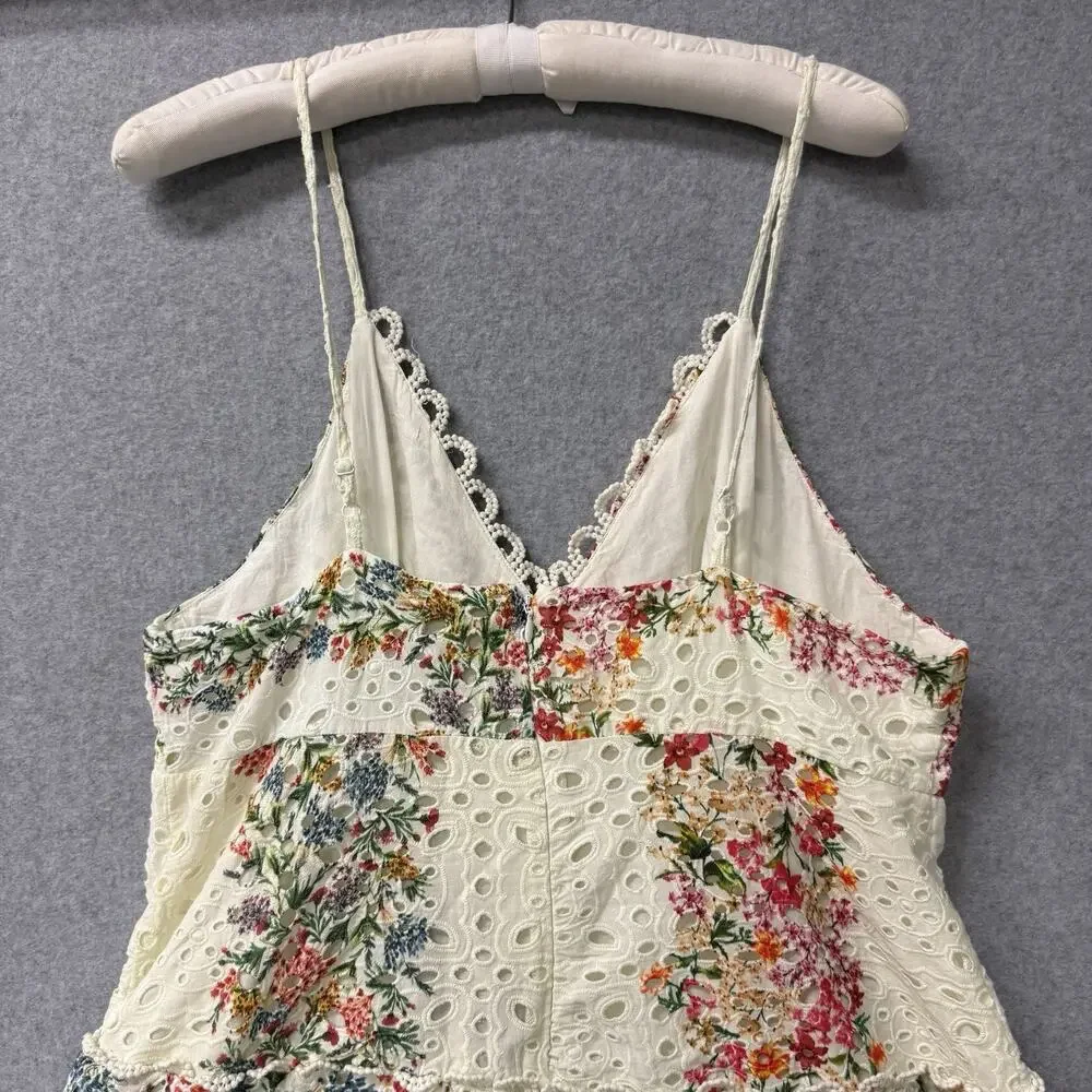 NWT FARM Rio Delicate Forest Scarves Midi in White Floral Eyeler Tank Dress XL - Picture 10 of 16